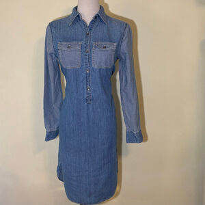 Chaps Women’s Blue Jean Long Sleeve Shirtdress XS